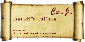 Csellár Júlia névjegykártya